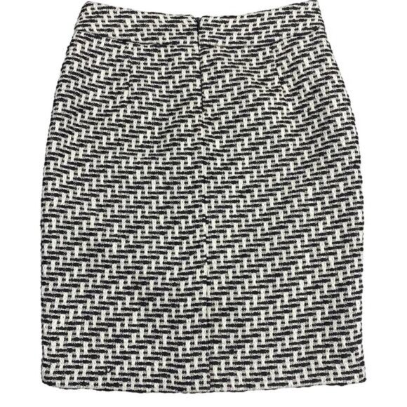 NWT IVANKA TRUMP Tweed Patterned Pencil Skirt Sz 8 Ivory White - Picture 6 of 7